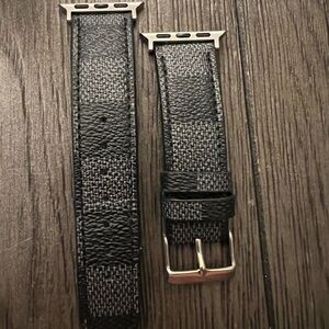 LV Graphite Leather Apple Watch Band 38-40 mm